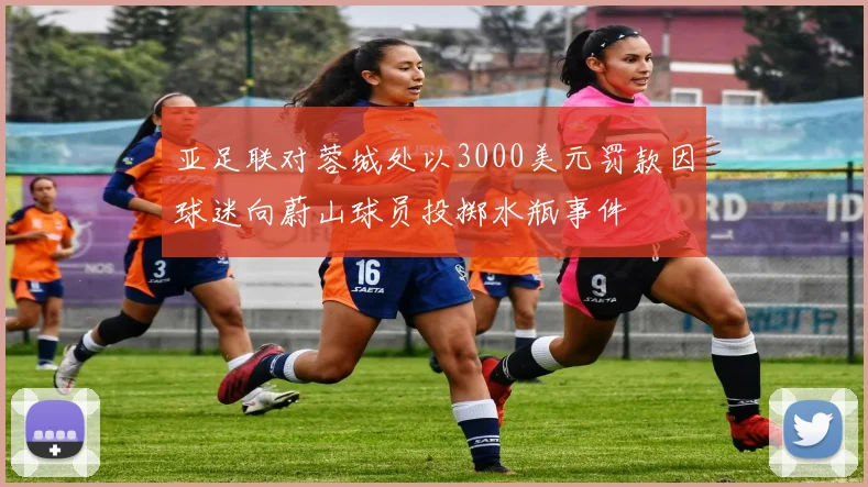亚足联对蓉城处以3000美元罚款因球迷向蔚山球员投掷水瓶事件